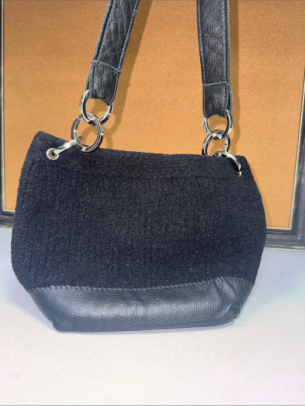 Sarah Oliver wool handbag